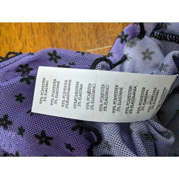 NWT Daisy Street Purple Floral Sheer Mesh Crop Top - Picture 8 of 10